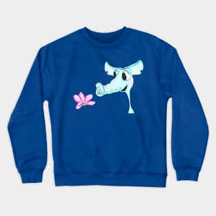 Blue monster and flower Crewneck Sweatshirt